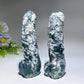 5.8" Moss Agate Ding Ding Carving Crystal Healing Bulk Wholesale
