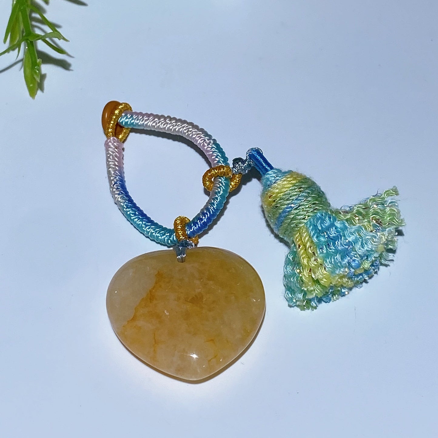 Crystal Heart with Rope Tassels Key Chain Crystal Healing Bulk Wholesale