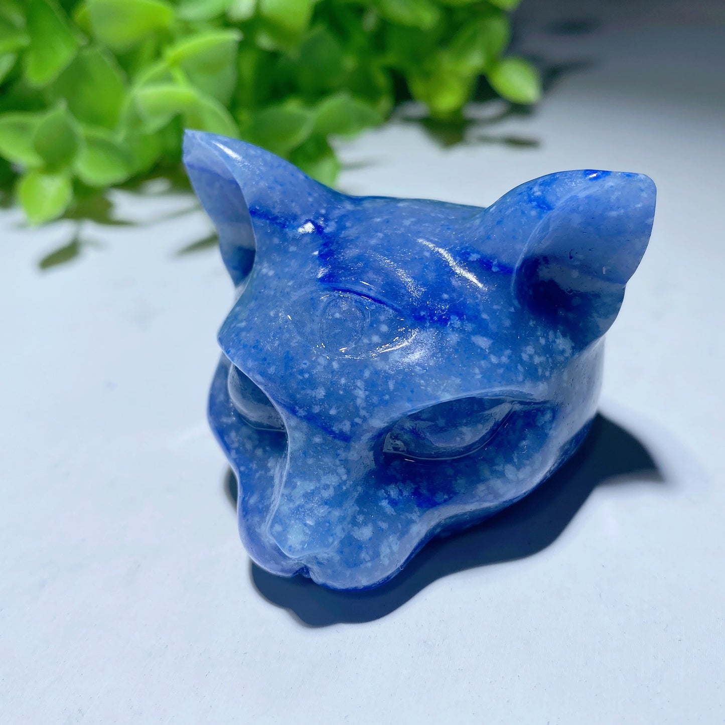 1.8" Mixed Crystal Cat Head Carvings Bulk Wholesale