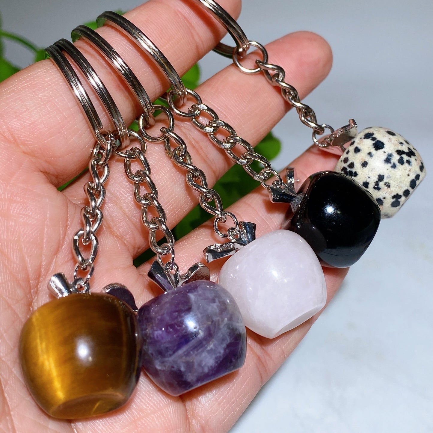 Crystal Apple Fruit Key Chain Crystal Healing Bulk Wholesale