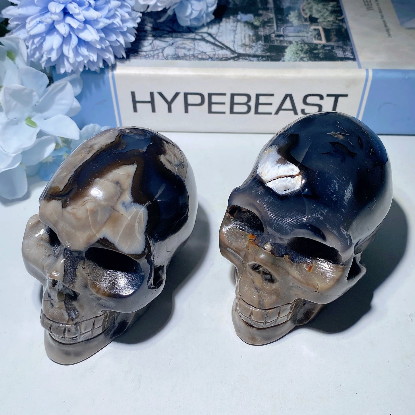 3.4" Volcanno Agate Skull Carvings Bulk Wholesale