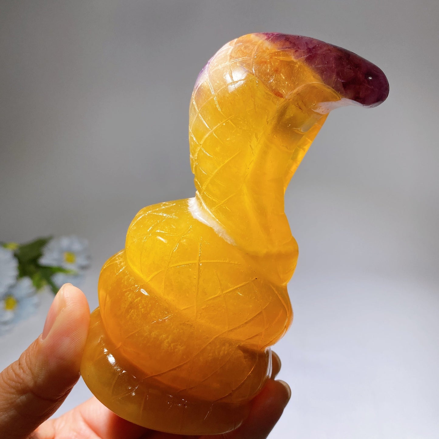 4.5" Fluorite Snake Crystal Healing Carving Bulk Wholesale
