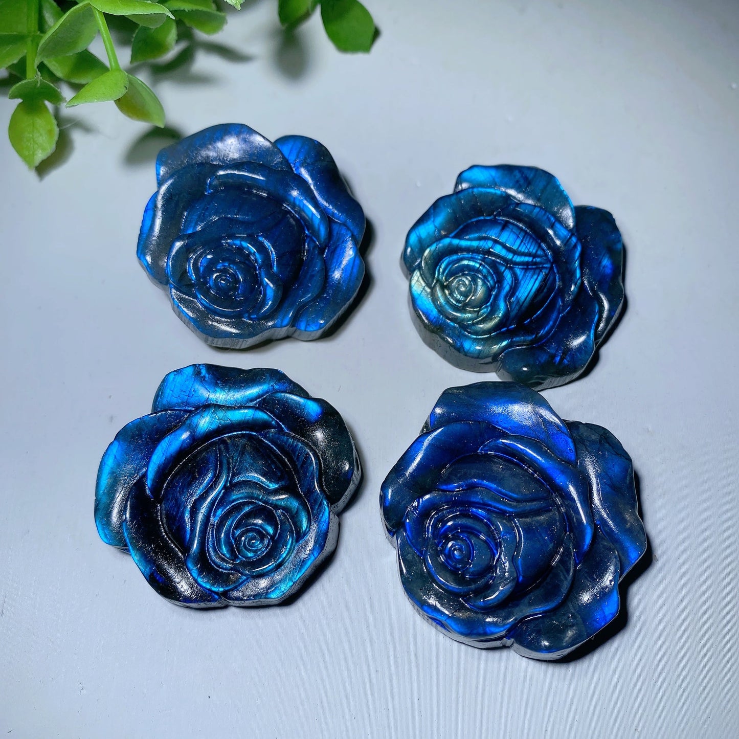 1.5" Labradorite Rose Flower Carvings Bulk Wholesale