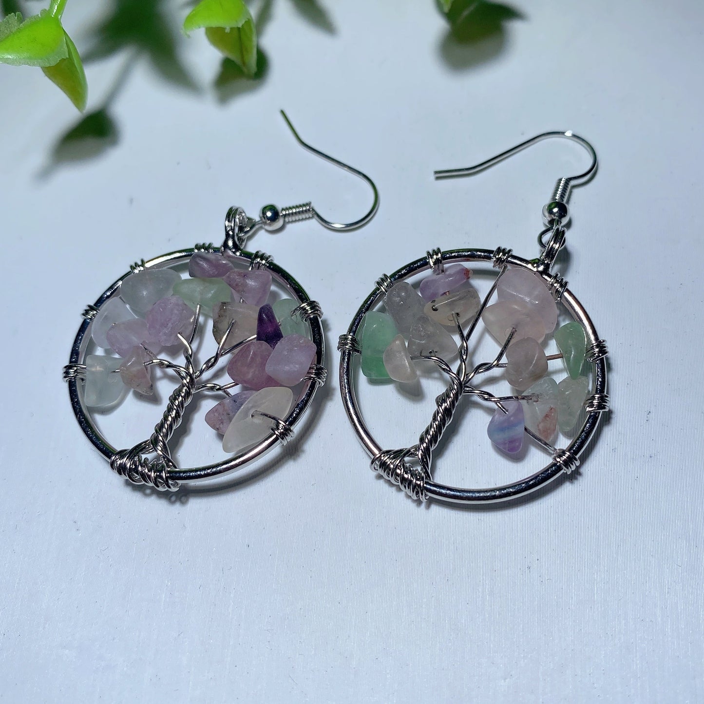 Mixed Crystal Life Tree Earrings Bulk Wholesale