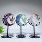 Crystal Hummingbird on Moon Carving with Stand Free Form Crystal Healing Bulk Wholesale