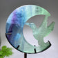 Crystal Hummingbird on Moon Carving with Stand Free Form Crystal Healing Bulk Wholesale