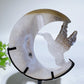 Crystal Hummingbird on Moon Carving with Stand Free Form Crystal Healing Bulk Wholesale