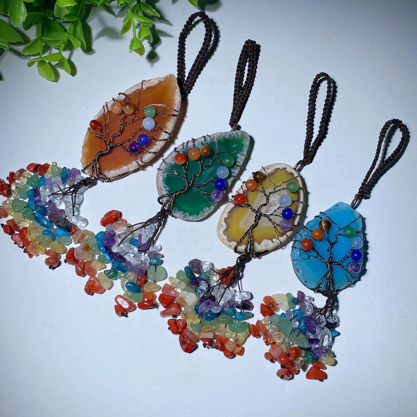 6.5" Colorful Agate Car Hanging Ornament Bulk Wholesale