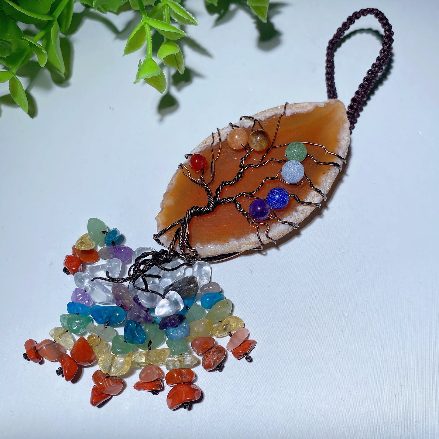 6.5" Colorful Agate Car Hanging Ornament Bulk Wholesale