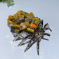2.4" Crystal Chips Metal Spider Free Form Crystal Healing Bulk Wholesale