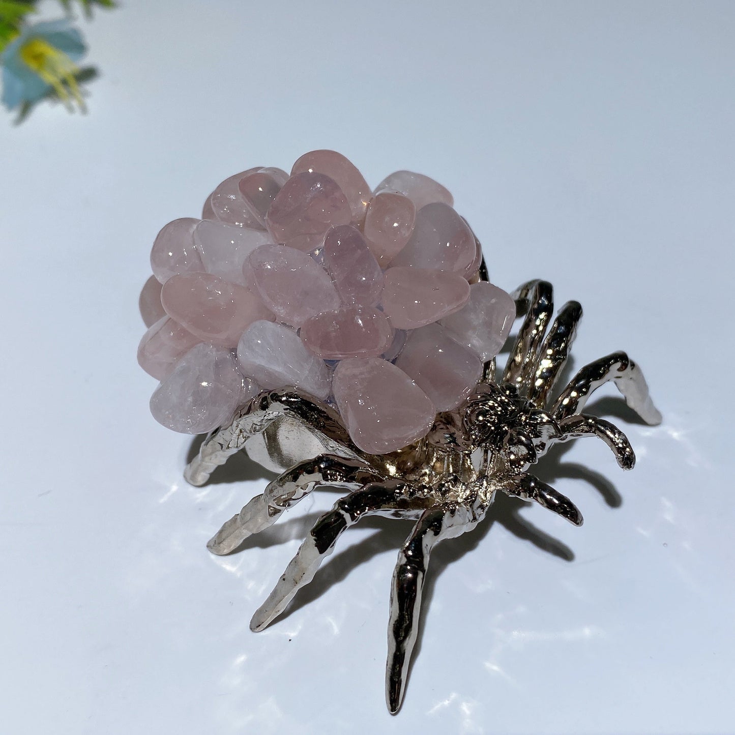 2.4" Crystal Chips Metal Spider Free Form Crystal Healing Bulk Wholesale