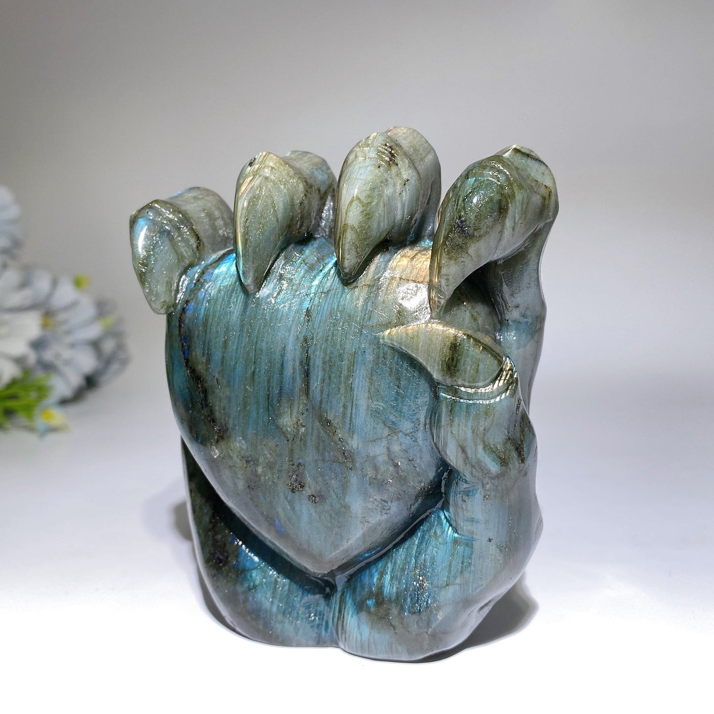 Unique Skeleton Hand with Heart Carving Crystal Healing Bulk Wholesale