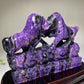 Unique Charoite Bullfighting Carving with Stand Crystal Healing Free Form