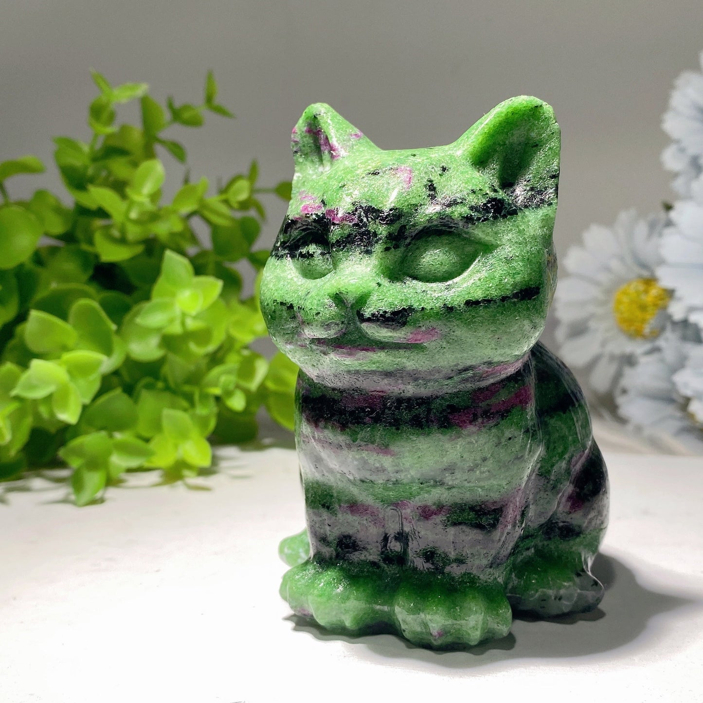 3.9" Mixed Crystal Cat Carvings Bulk Wholesale