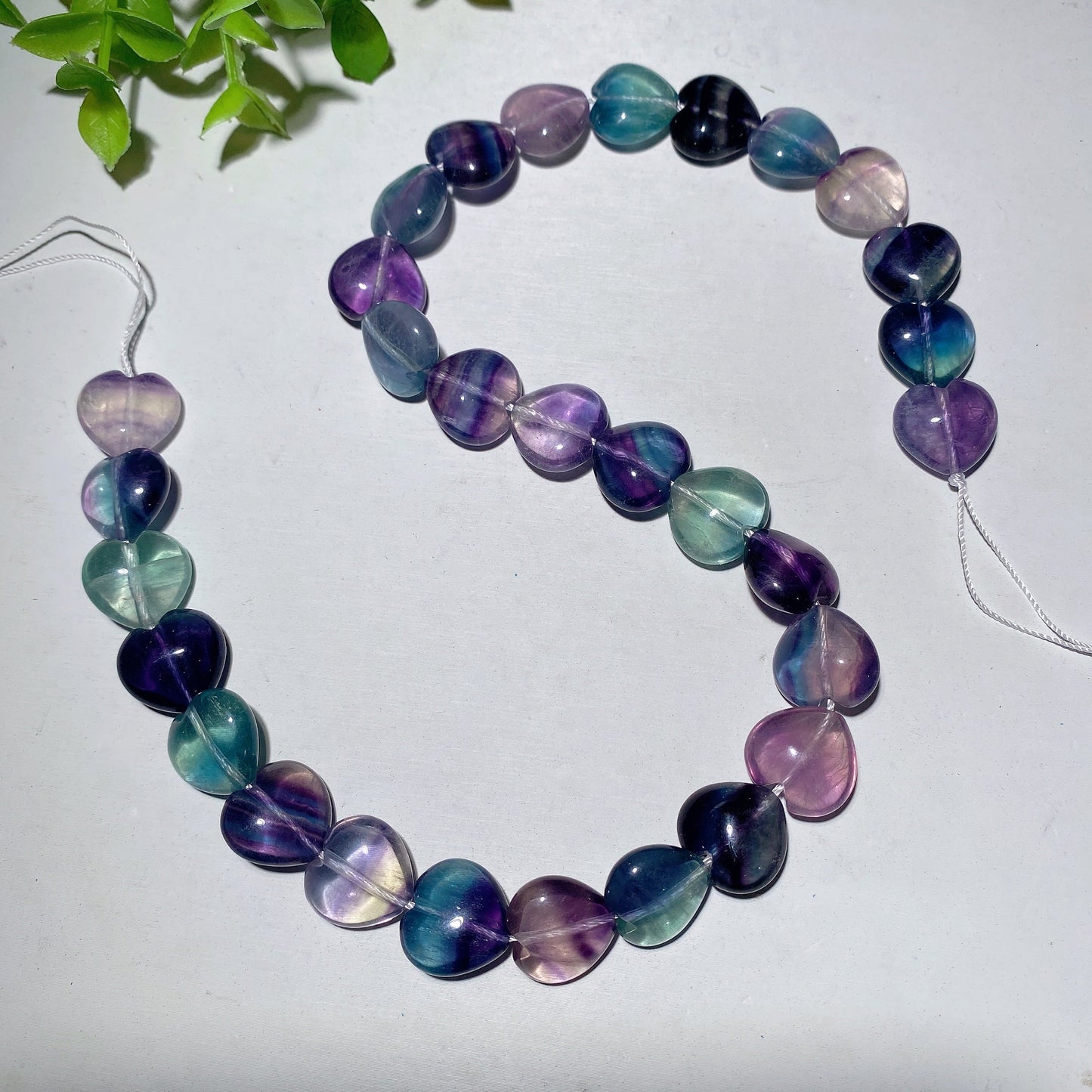 15" Rainbow Fluorite Heart Strand Bulk Wholesale