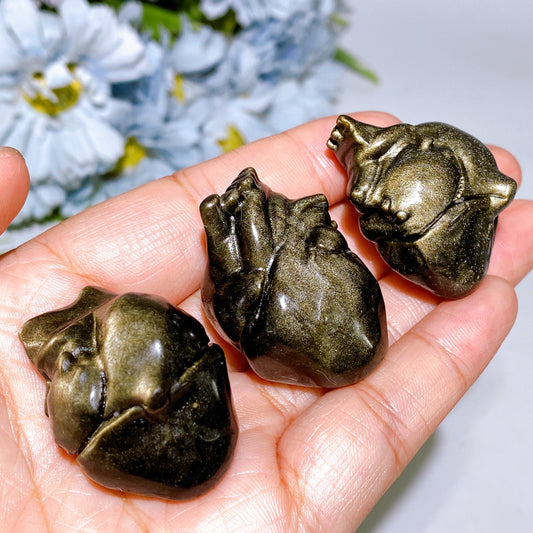 1.7" Crystal Heart Carving Crystal Healing Bulk Wholesale