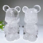 5.4" Clear Quartz Bear Carving Crystal Healing Bulk Wholesale
