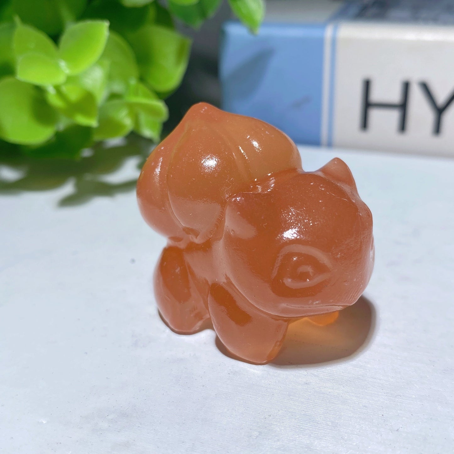 1.5" Honey Calcite Bulbasaur Bulldog Carvings Bulk Wholesale