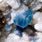 18cm Unique Sugar Blue Fluorite Ship Shape Specimen with Stand Crystal Healing Bulk Wholesale