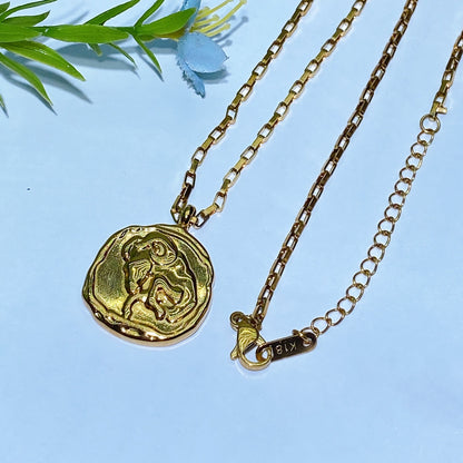 12 Constellations Golden Color Necklace Crystal Healing Bulk Wholesale