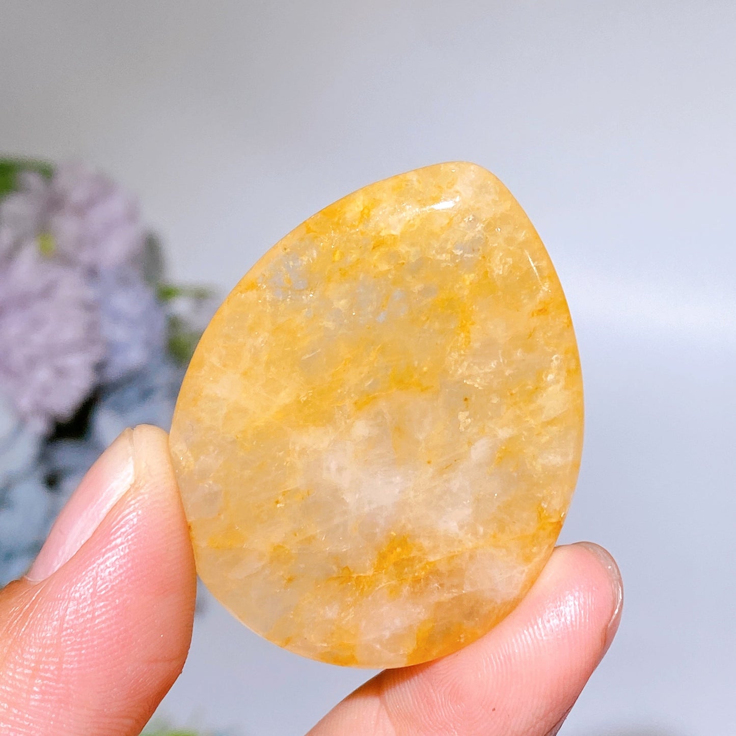 1.8" Crystal Water-drop Shape Worry Stone Crystal Healing Bulk Wholesale