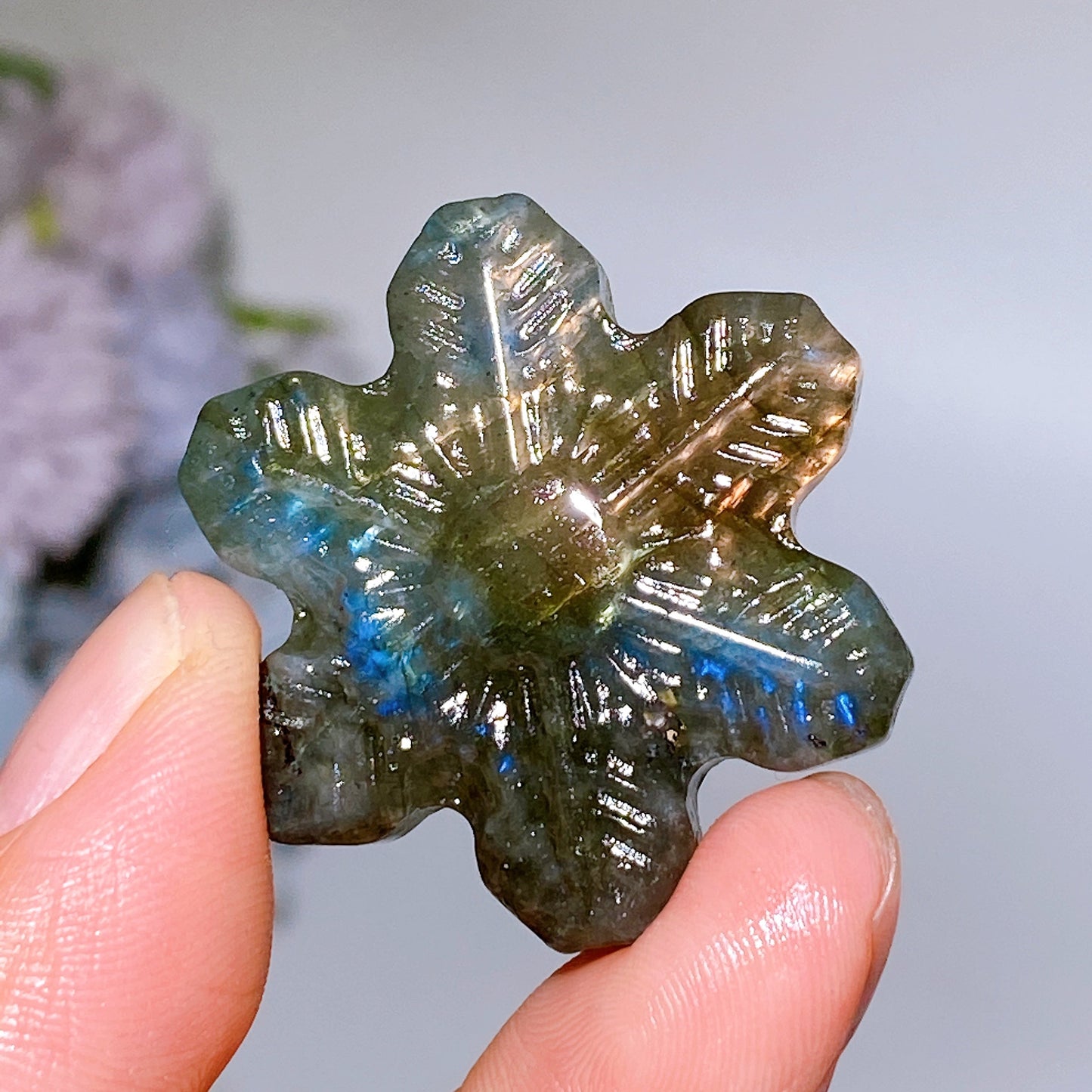 1.4" Crystal Snowflake Carving Crystal Healing Bulk Wholesale
