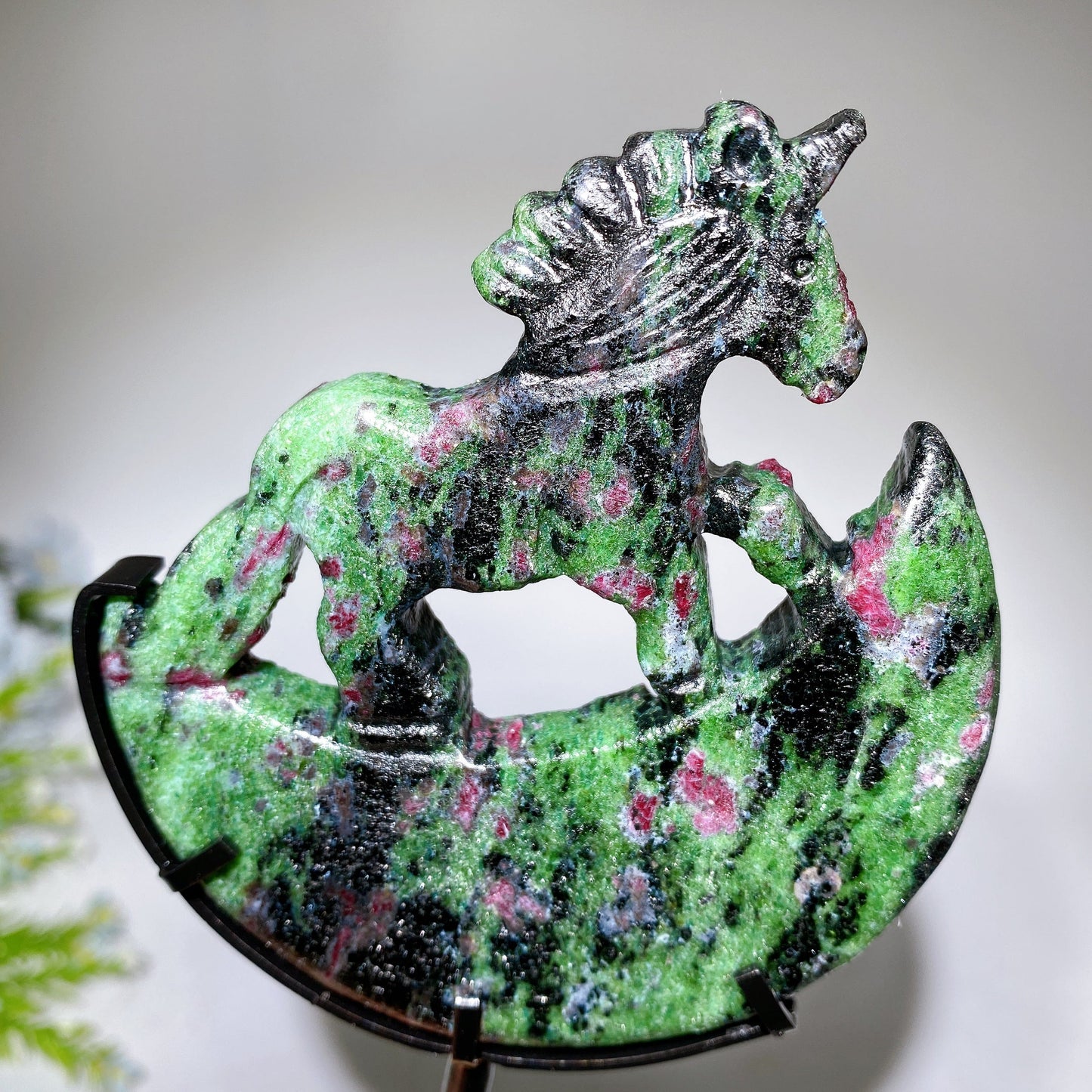 Crystal Unicorn on Moon Carving with Stand Crystal Healing Bulk Wholesale