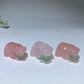 1.5" Rose Quartz Bear with Aventurine Fish Carving Crystal Healing Bulk Wholesale