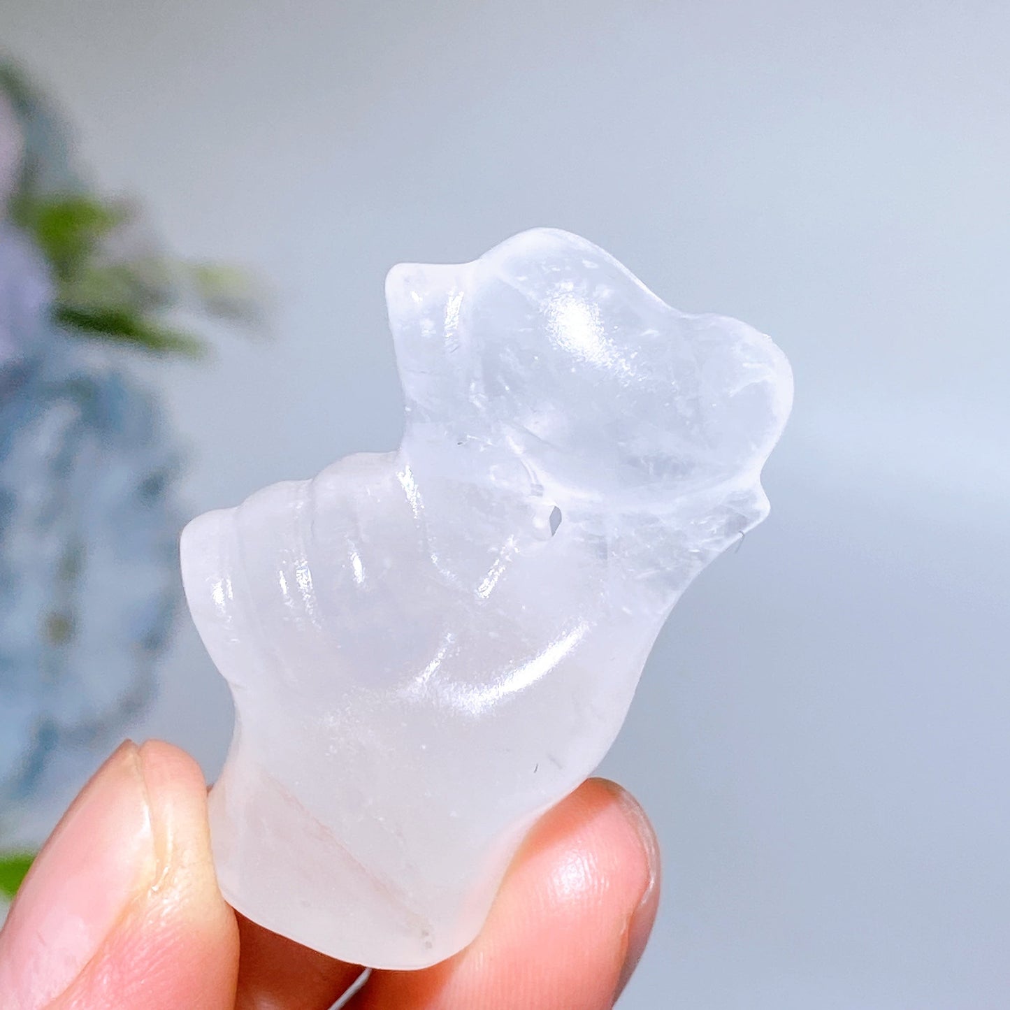 1.7" Crystal Finger Heart Carving Crystal Healing Bulk Wholesale