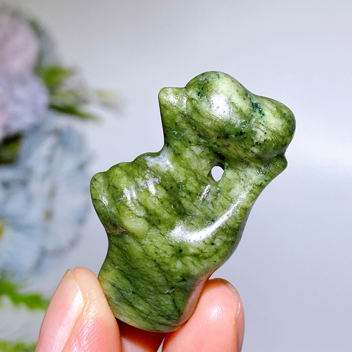 1.7" Crystal Finger Heart Carving Crystal Healing Bulk Wholesale