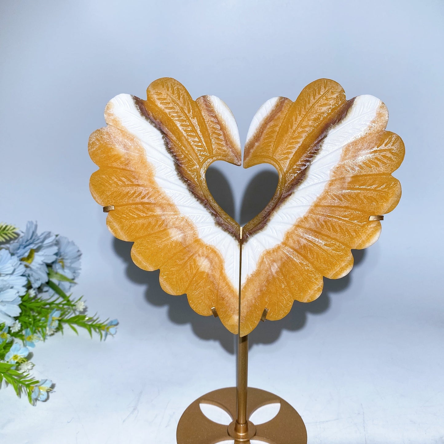 Crystal Heart Wings with Stand Crystal Healing Bulk Wholesale