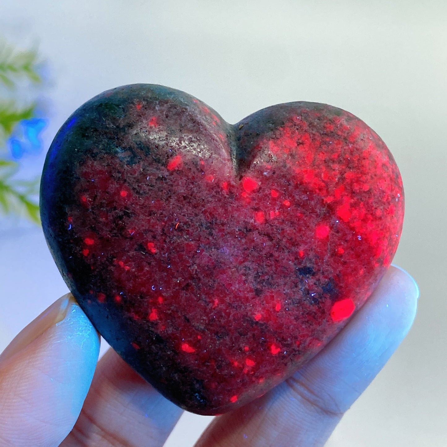 2.2" Ruby In Kyanite Heart Carving Crystal Healing Bulk Wholesale