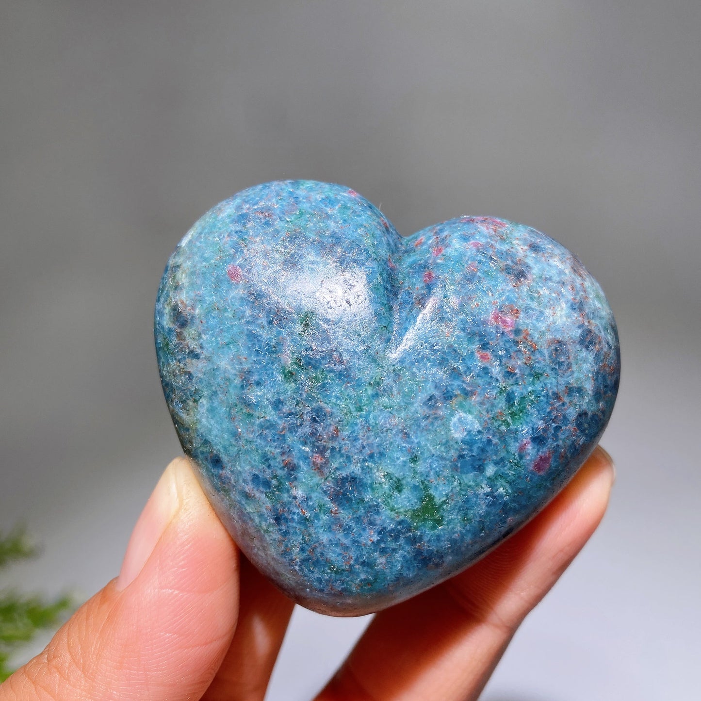 2.2" Ruby In Kyanite Heart Carving Crystal Healing Bulk Wholesale