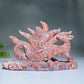 17cm Unique Cotton Candy Nine-tails Fox Carving Crystal Healing Bulk Wholesale