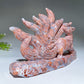 17cm Unique Cotton Candy Nine-tails Fox Carving Crystal Healing Bulk Wholesale