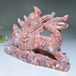 17cm Unique Cotton Candy Nine-tails Fox Carving Crystal Healing Bulk Wholesale