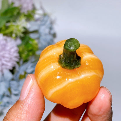 2.2" Orange Calcite Pumpkin Carving Crystal Healing Bulk Wholesale