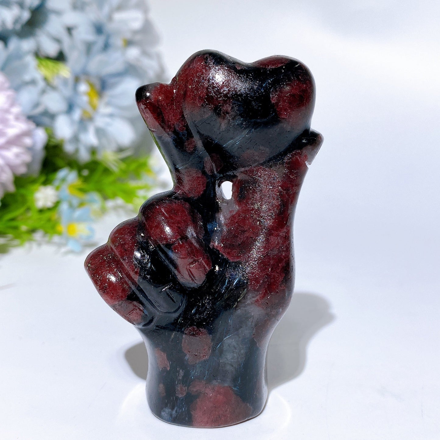 3.1" Crystal Finger Heart Carving Crystal Healing Bulk Wholesale