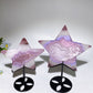 4.8"-6.2" Druzy Pink Agate Star Carving Crystal Healing Bulk Wholesale