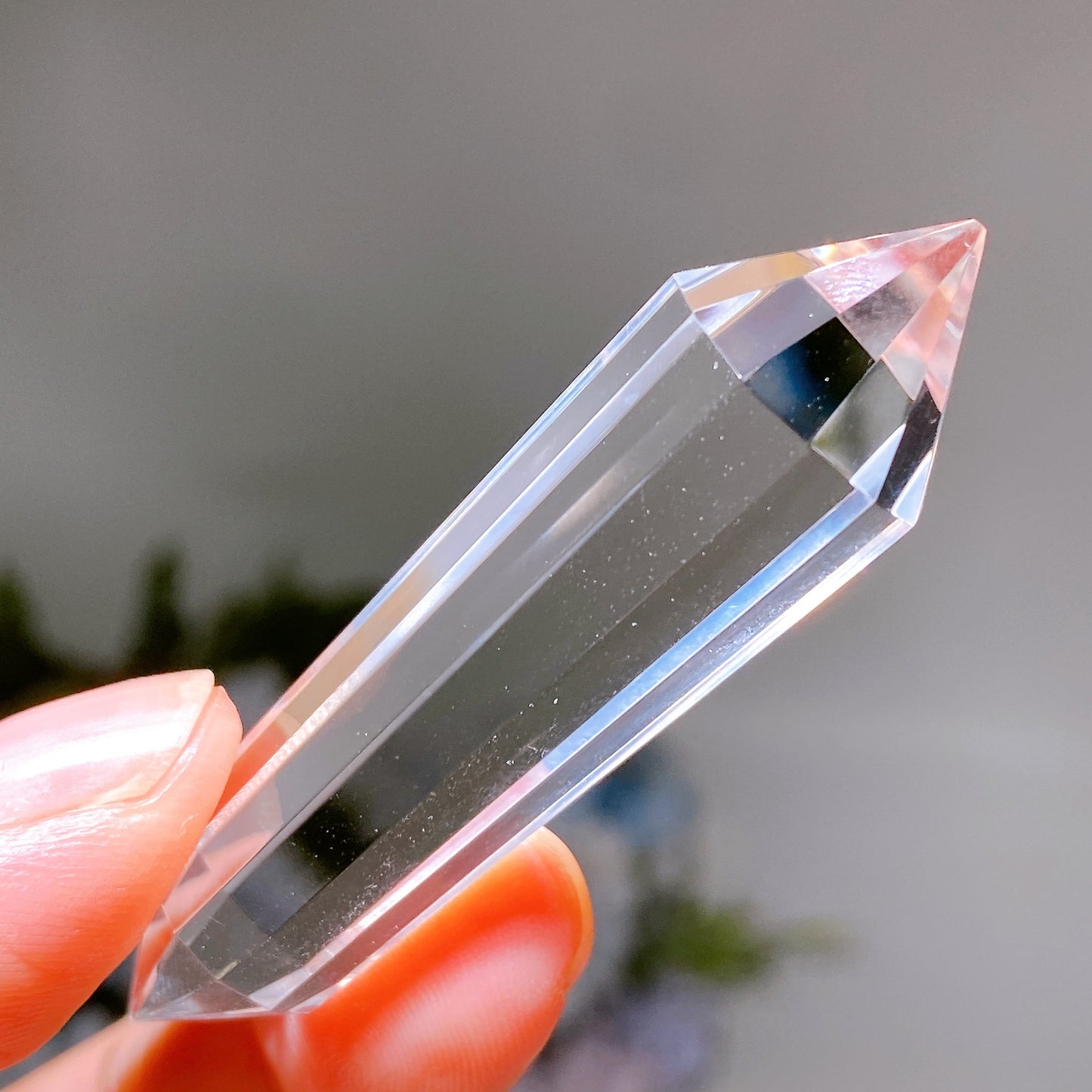 Vogel Copper Pyramid with Faceted Clear Quartz DT Point & Life Flower Wooden Base Crystal Healing Bulk Wholesale
