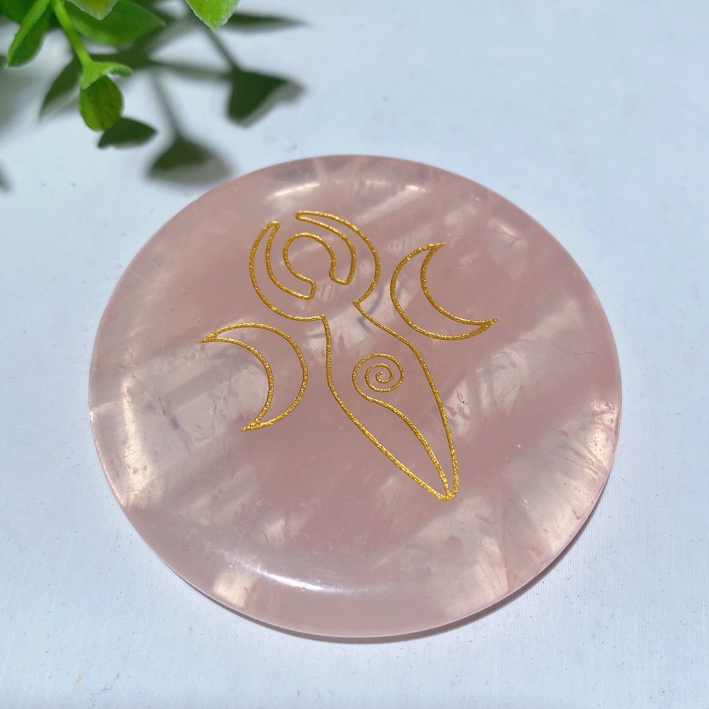 2.15" Rose Quartz Slab with Chakra Printing Bulk Wholesale