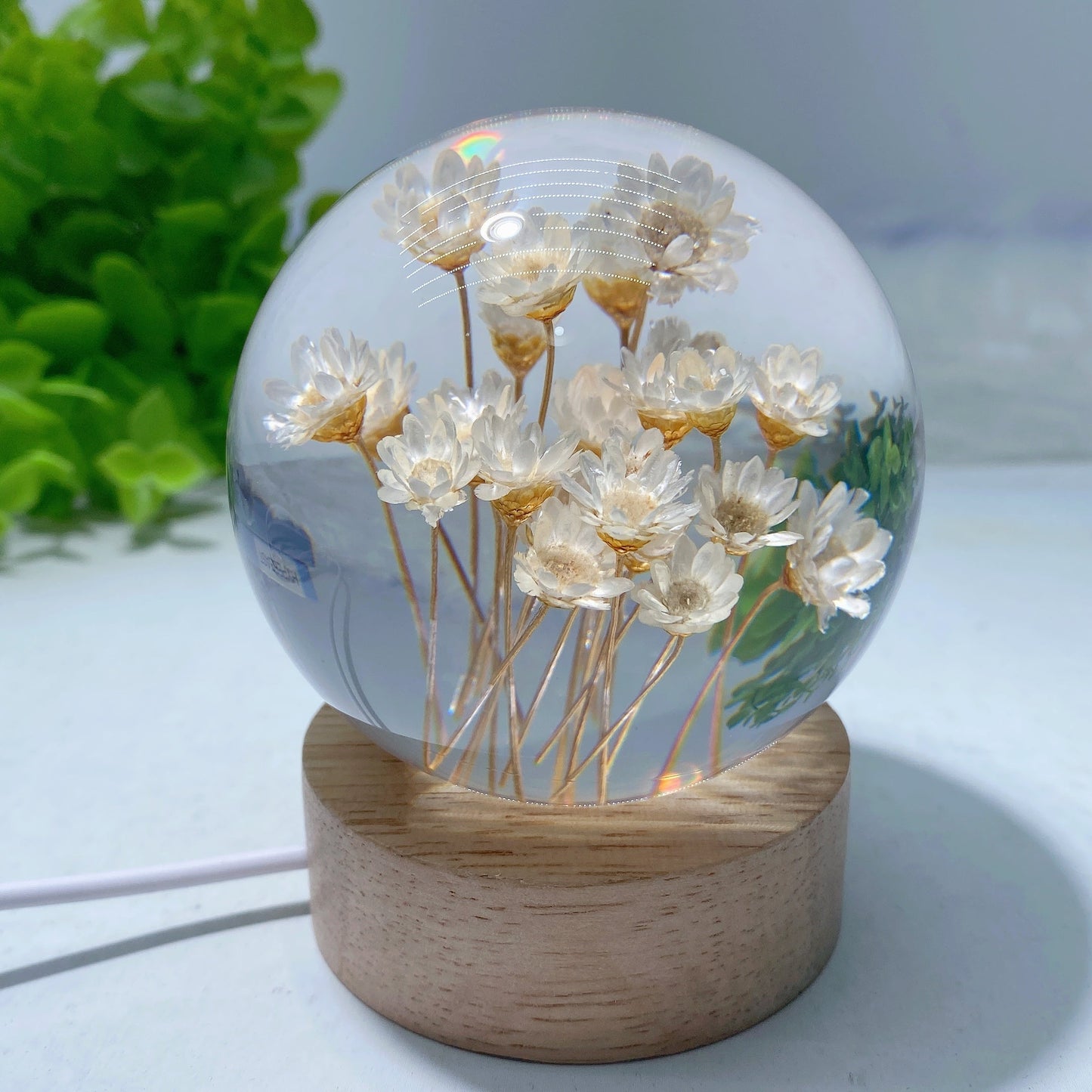 Resin Flower Sphere with Lamp Stand Bulk Wholesale