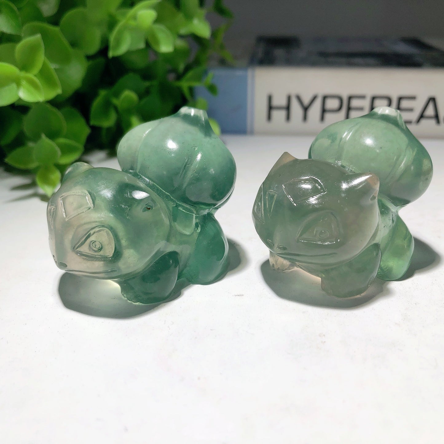 1.9" Green Fluorite Bulbasaur Carvings Bulk Wholesale