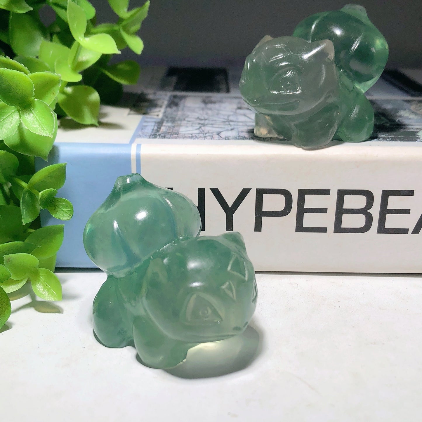 1.9" Green Fluorite Bulbasaur Carvings Bulk Wholesale