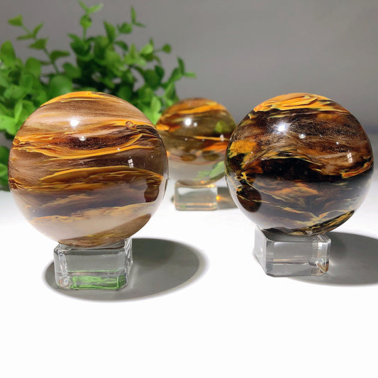 2.05" Yellow Tiger's Eye Melting Sphere Bulk Wholesale