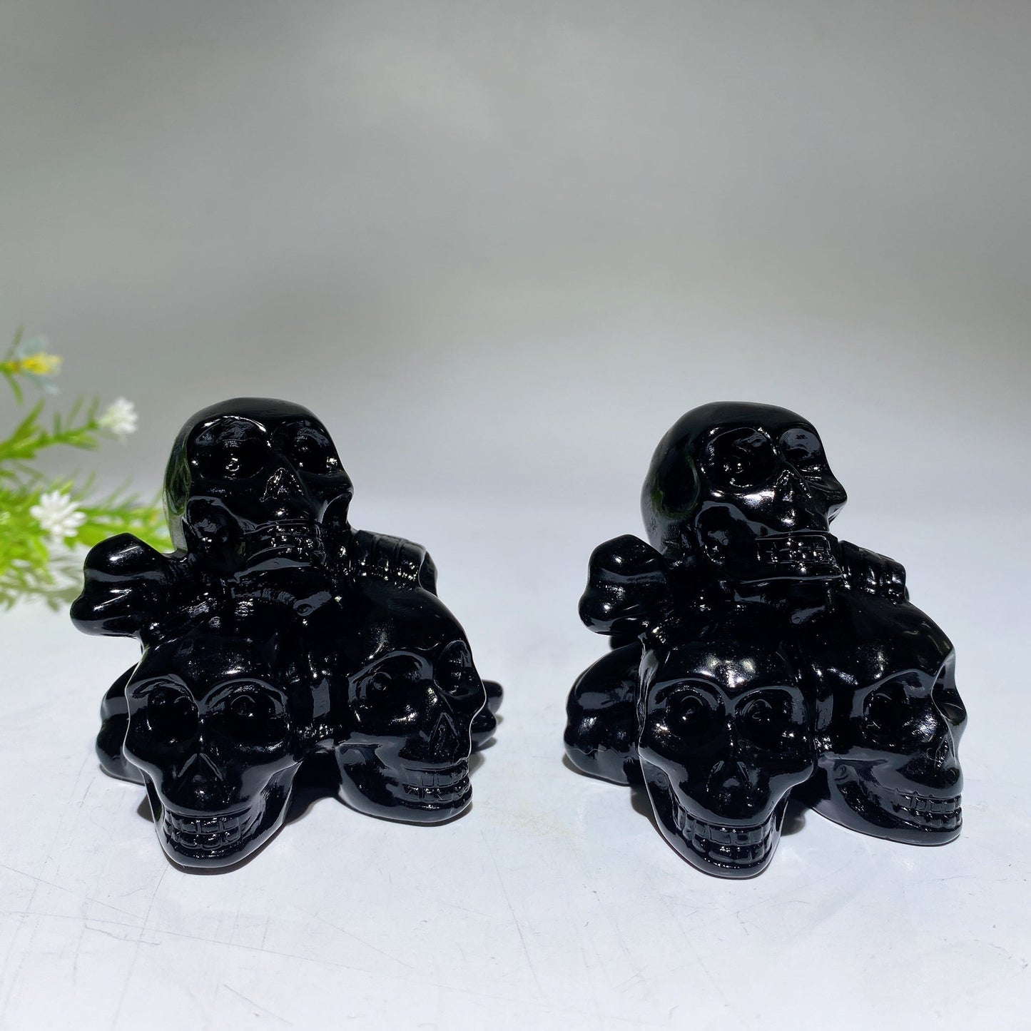 3.0" Black Obsidian Skulls Carving Crystal Healing Bulk Wholesale