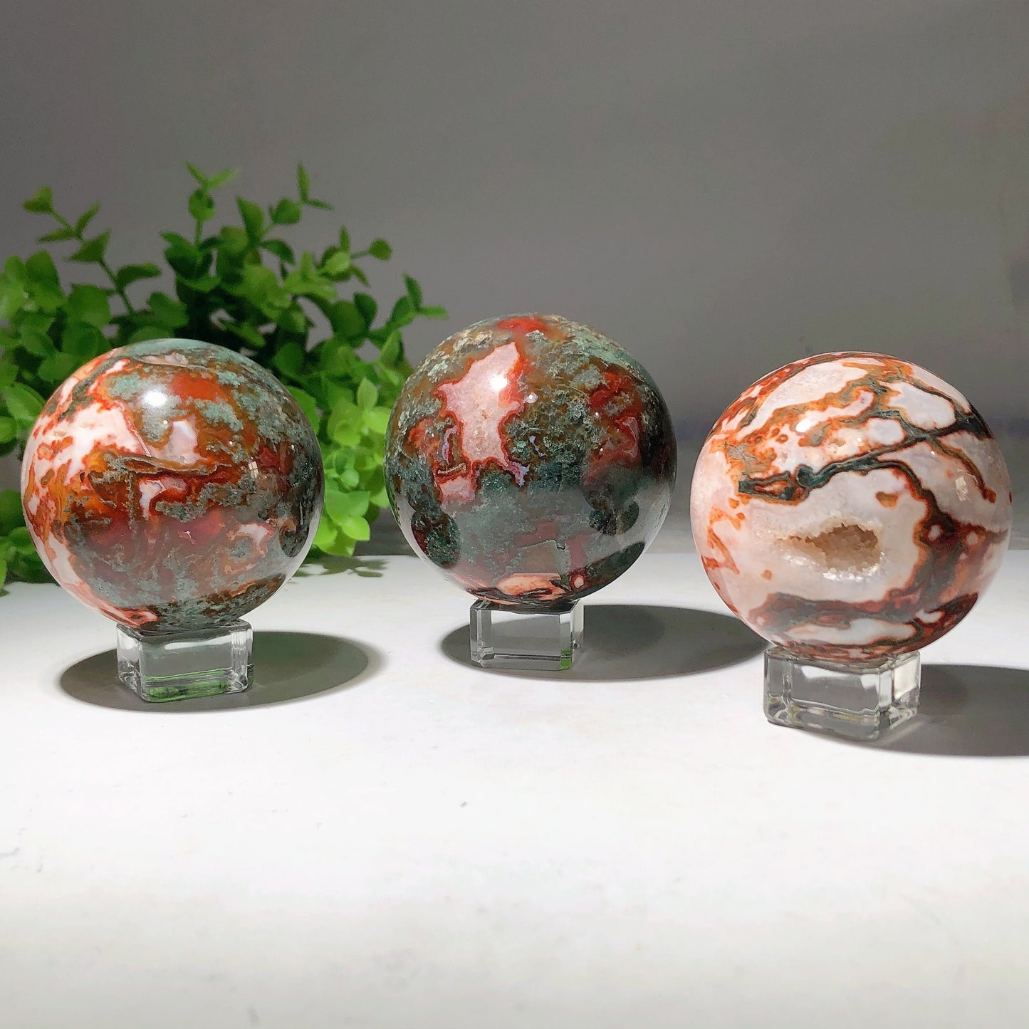 2.0"-4.5" Moss Agate Sphere Bulk Wholesale