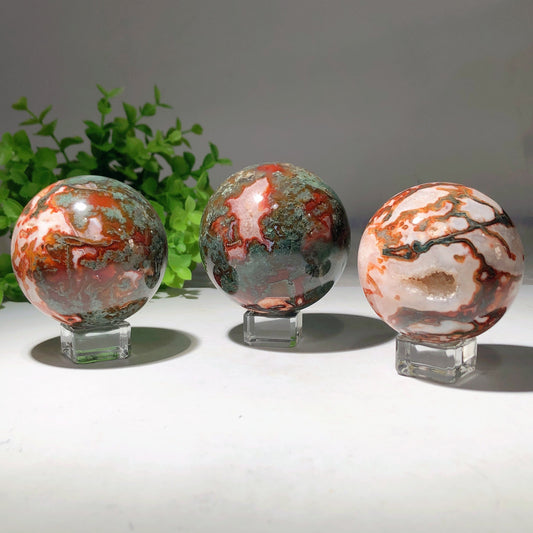 2.0"-4.5" Moss Agate Sphere Bulk Wholesale