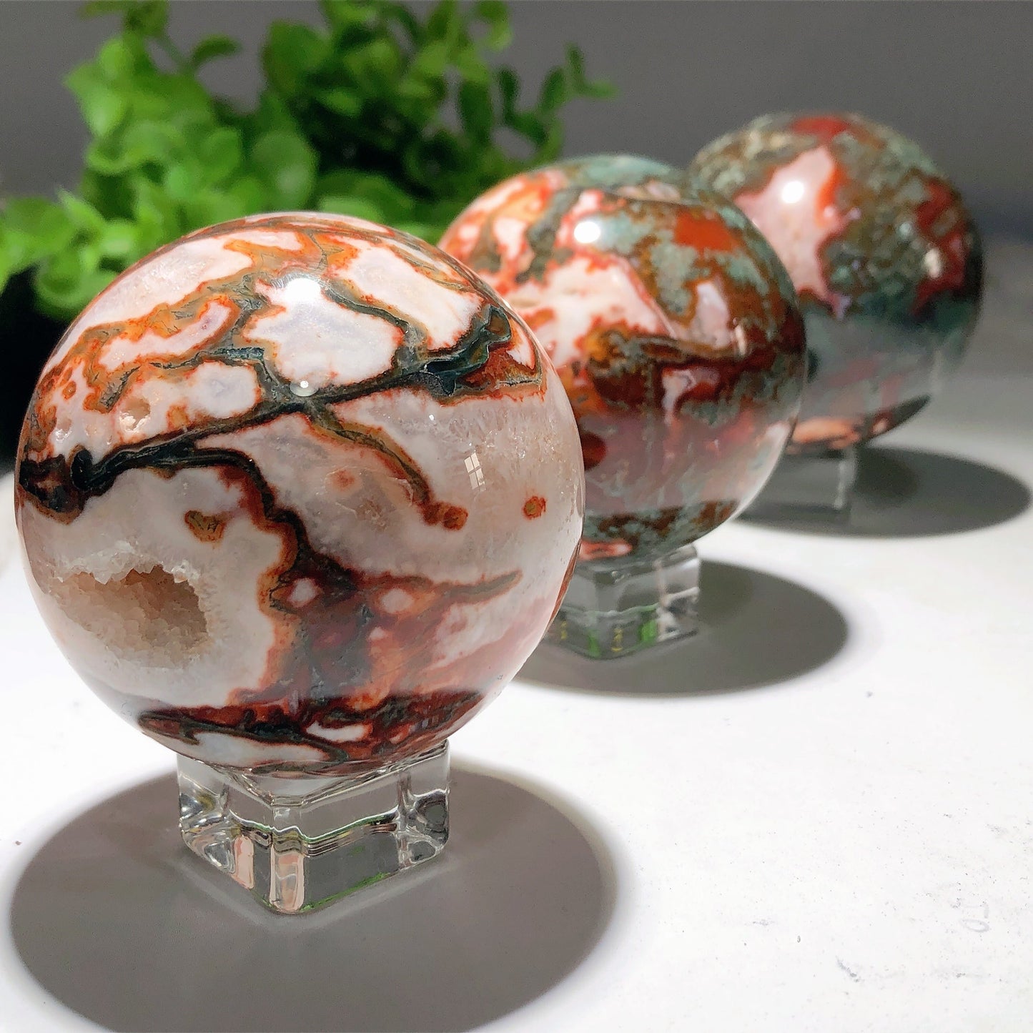 2.0"-4.5" Moss Agate Sphere Bulk Wholesale