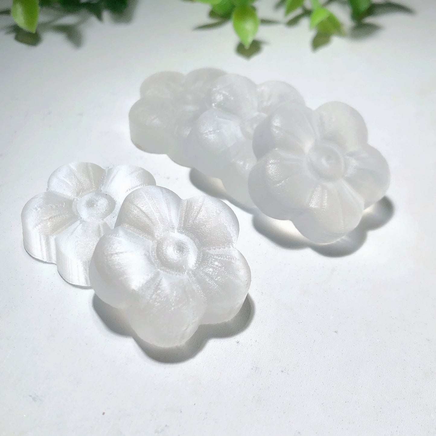 1.1" Selenite Flower Carvings Bulk Wholesale